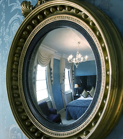 Blue silk wall covering from Gainsborough