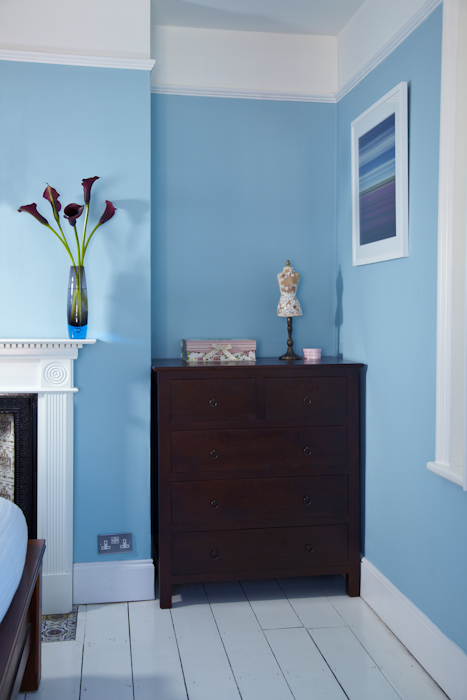 Blue Victorian bedroom