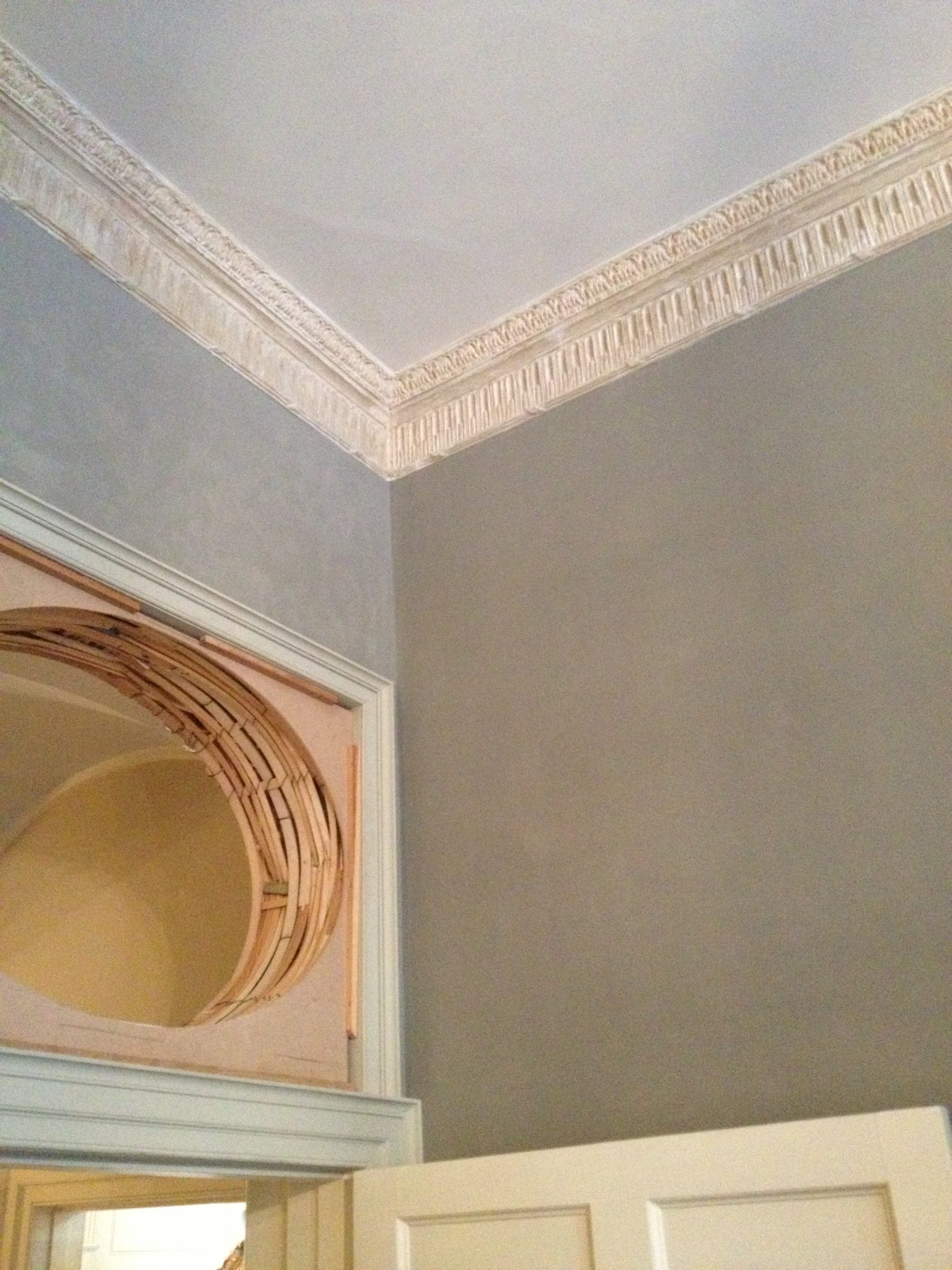 Fanlight construction and stripped back cornice