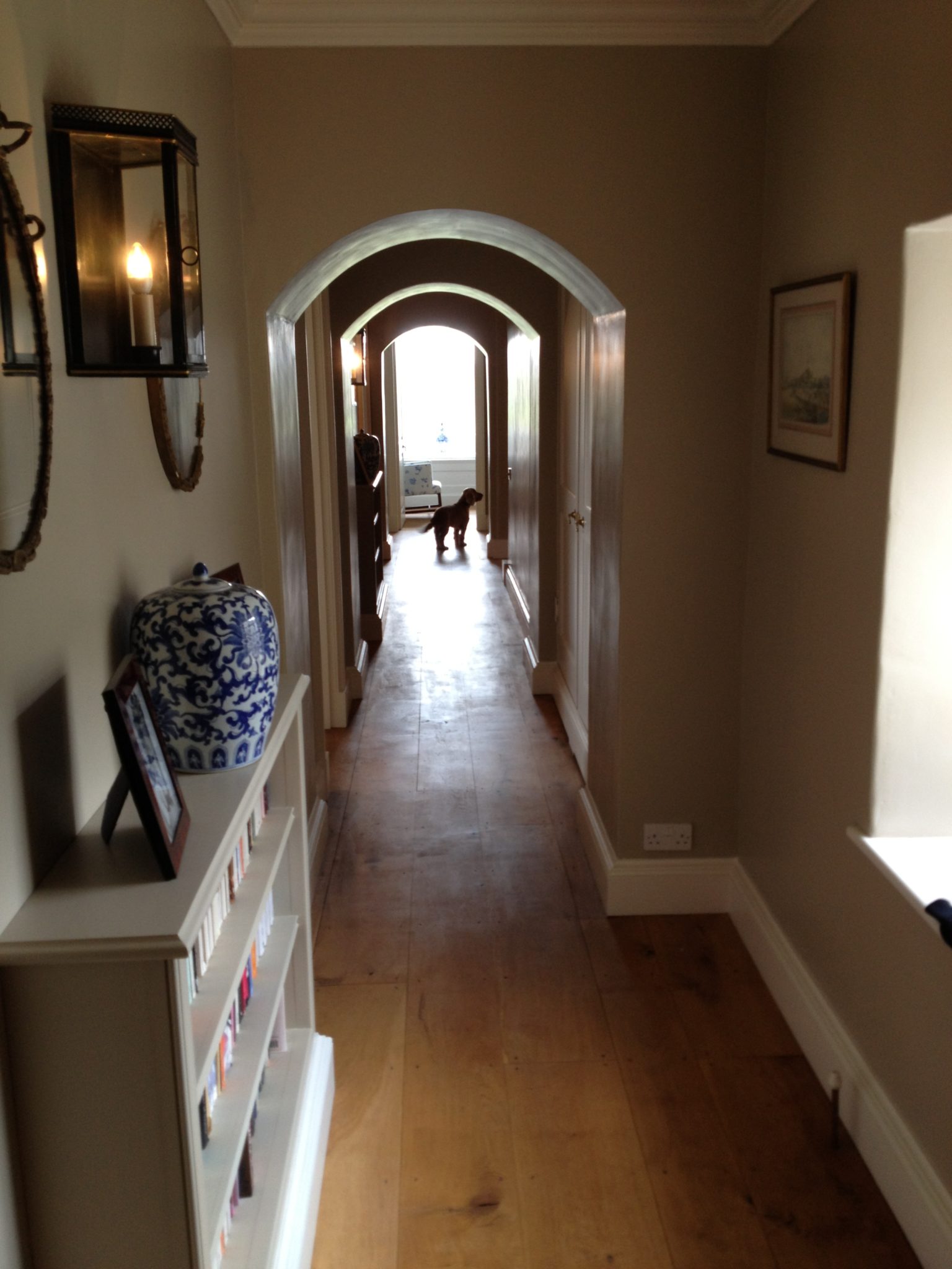 Upstairs corridor achieves a similar rhythm