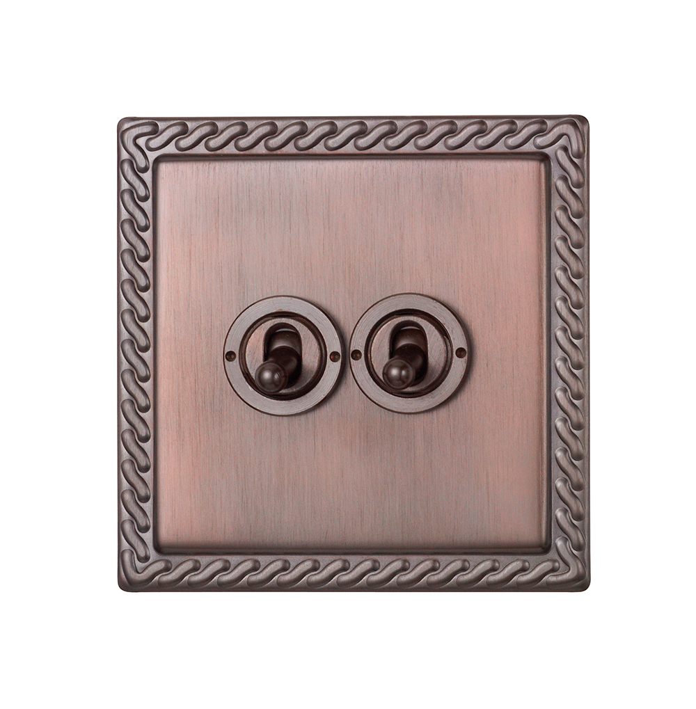 Georgian Collection Two Toggle Light Switch in Antique Bronze