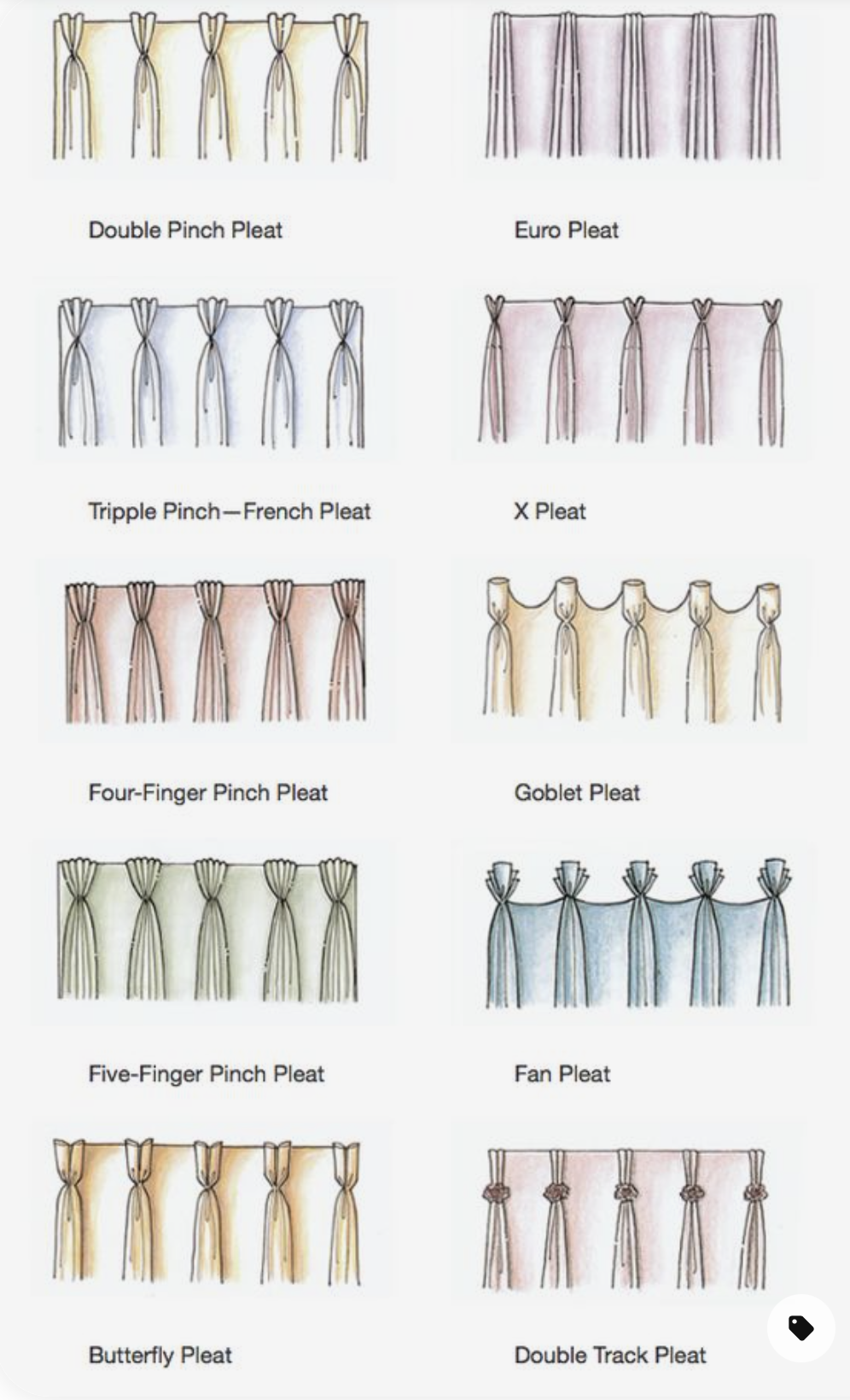 curtain headings pleats