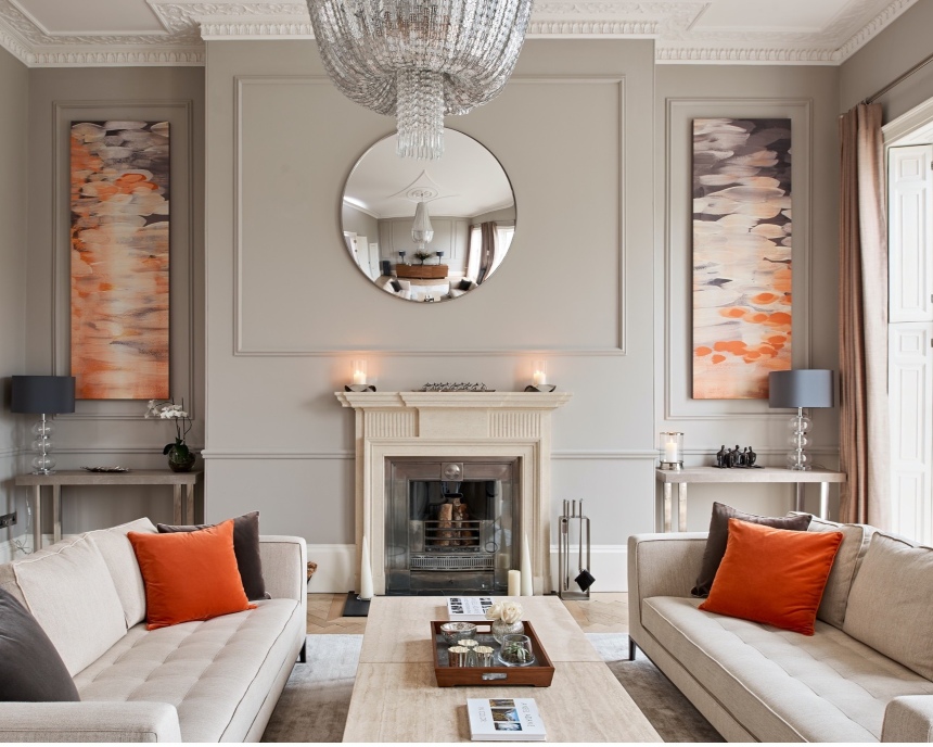 Bespoke art adds drama to contemporary classic interiors scheme