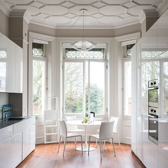 High ceilings in Georgian kitchens present challenges but are beautiful