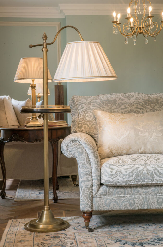 A Georgian Drawing Room with low level brass reading lamp