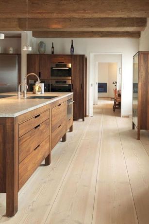 Georgian farmhouse kitchen Natural woods in a Georgian farmhouse kitchen