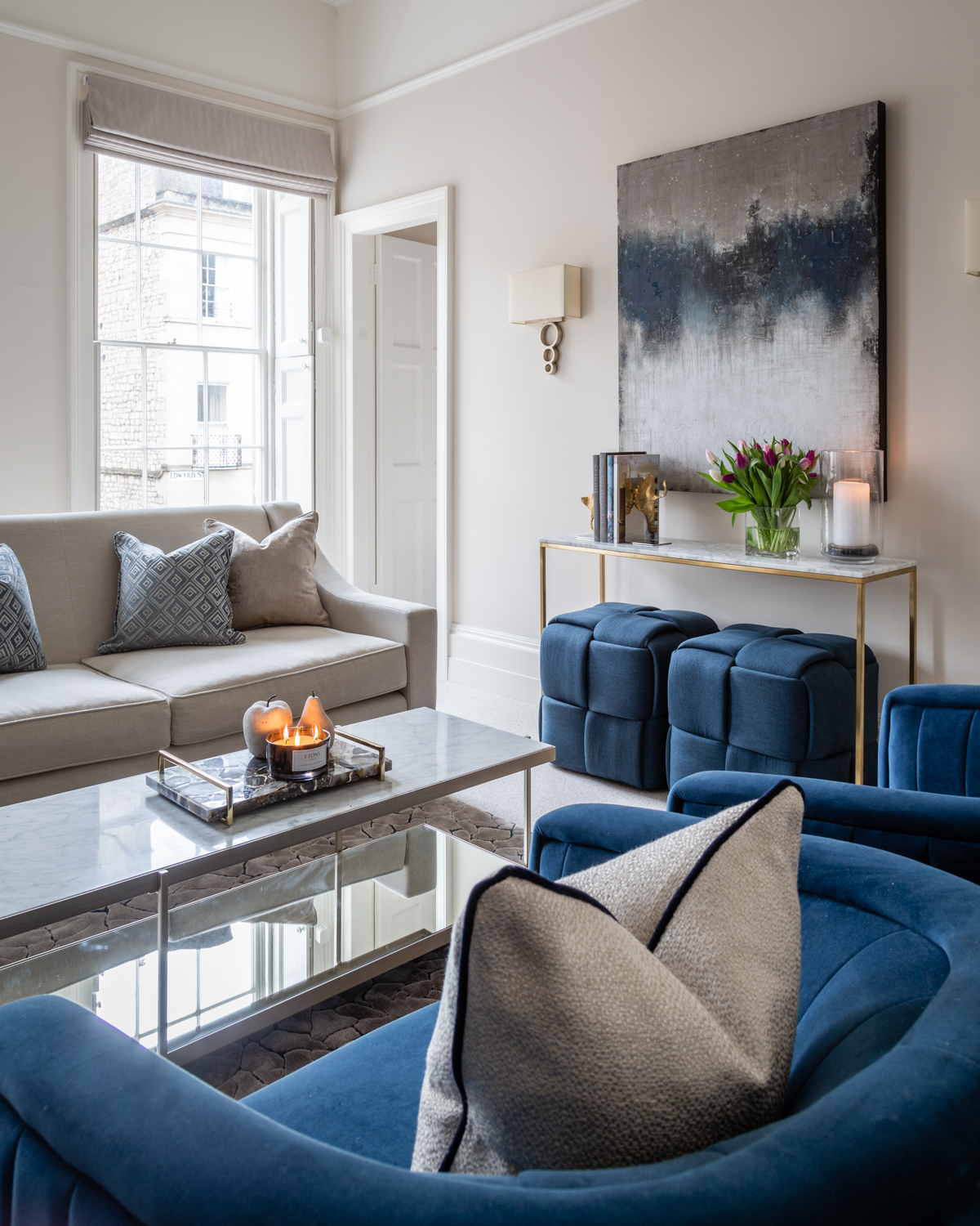 Period Georgian interior design portfolio of a one bedroom apartment