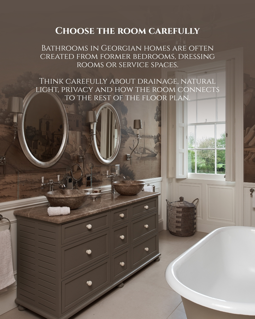 Refined Georgian bathroom interior detail by Etons of Bath